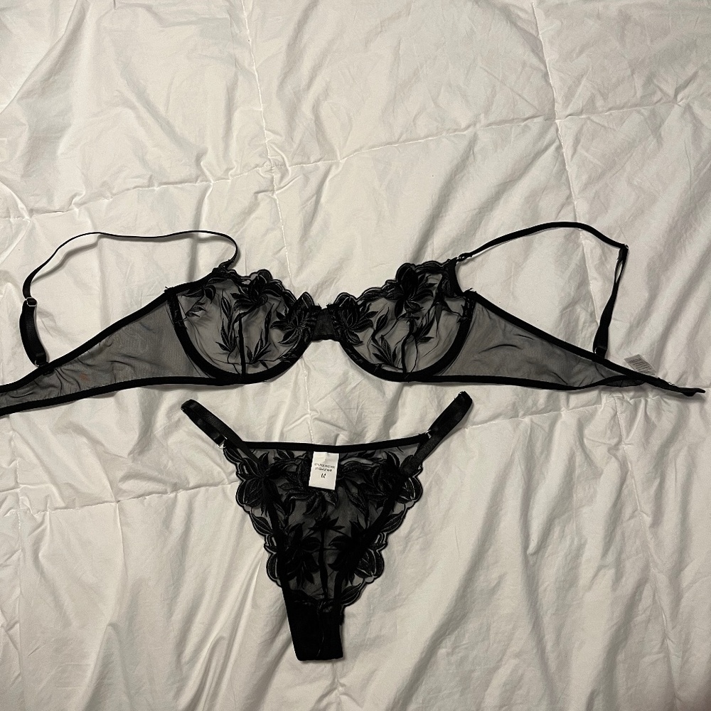 Sheer bra and pantie set - Brand New